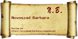 Novoszad Barbara névjegykártya